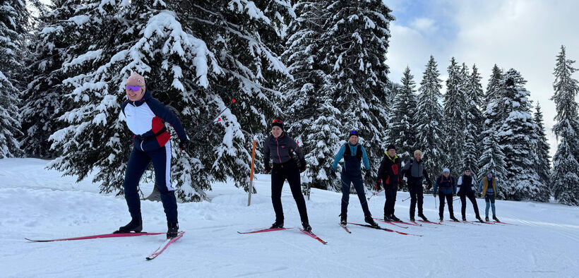 Foto einer Langlaufgruppe in Pertisau am Achensee.