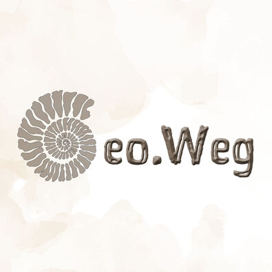 Logo featuring a stylized ammonite design on the left and the text "Geo.Weg" on the right. The overall color scheme is soft and muted, creating a calming effect.