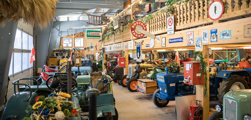 The old-timer tractor exhibition at the Achensee Museum World in Maurach am Achensee.