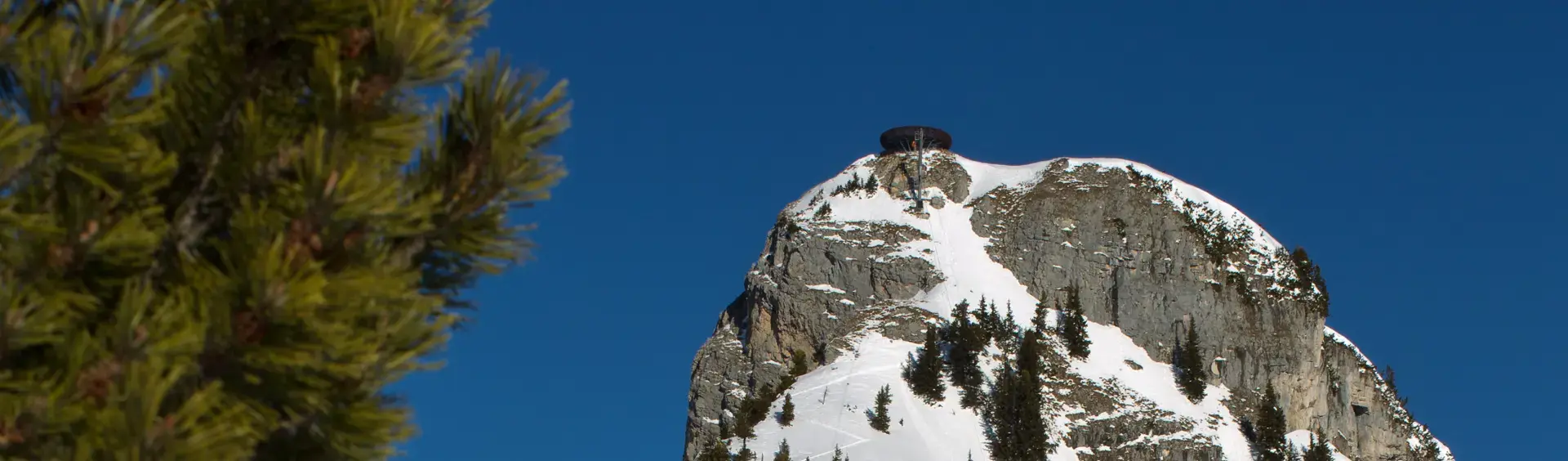 Resembling an eagle's nest, the viewing platform on the Gschöllkopf mountain affords breathtaking views of the Achensee region in winter.