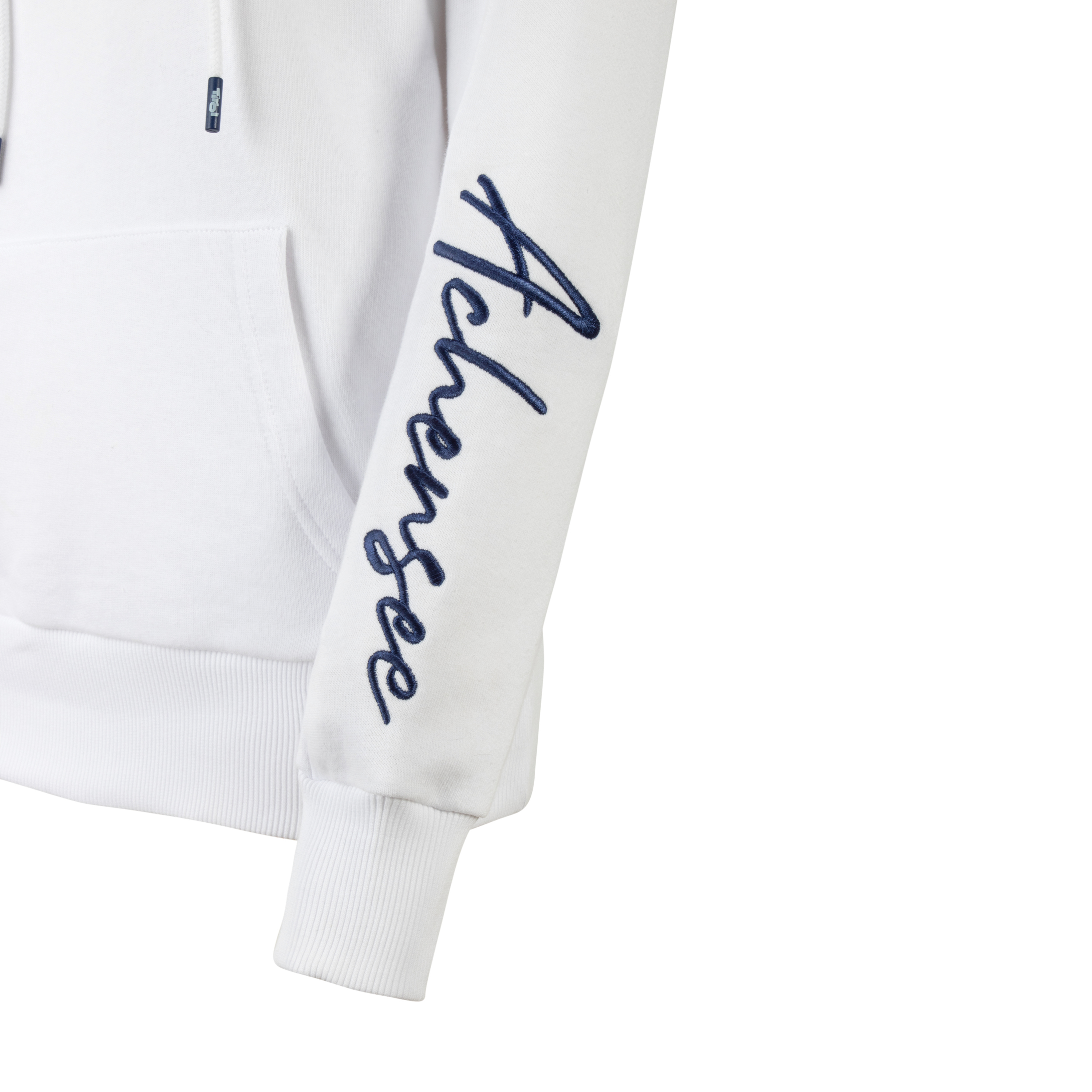 Damen Hoody Be Happy Detail Damen Hoody Be Happy in weiß