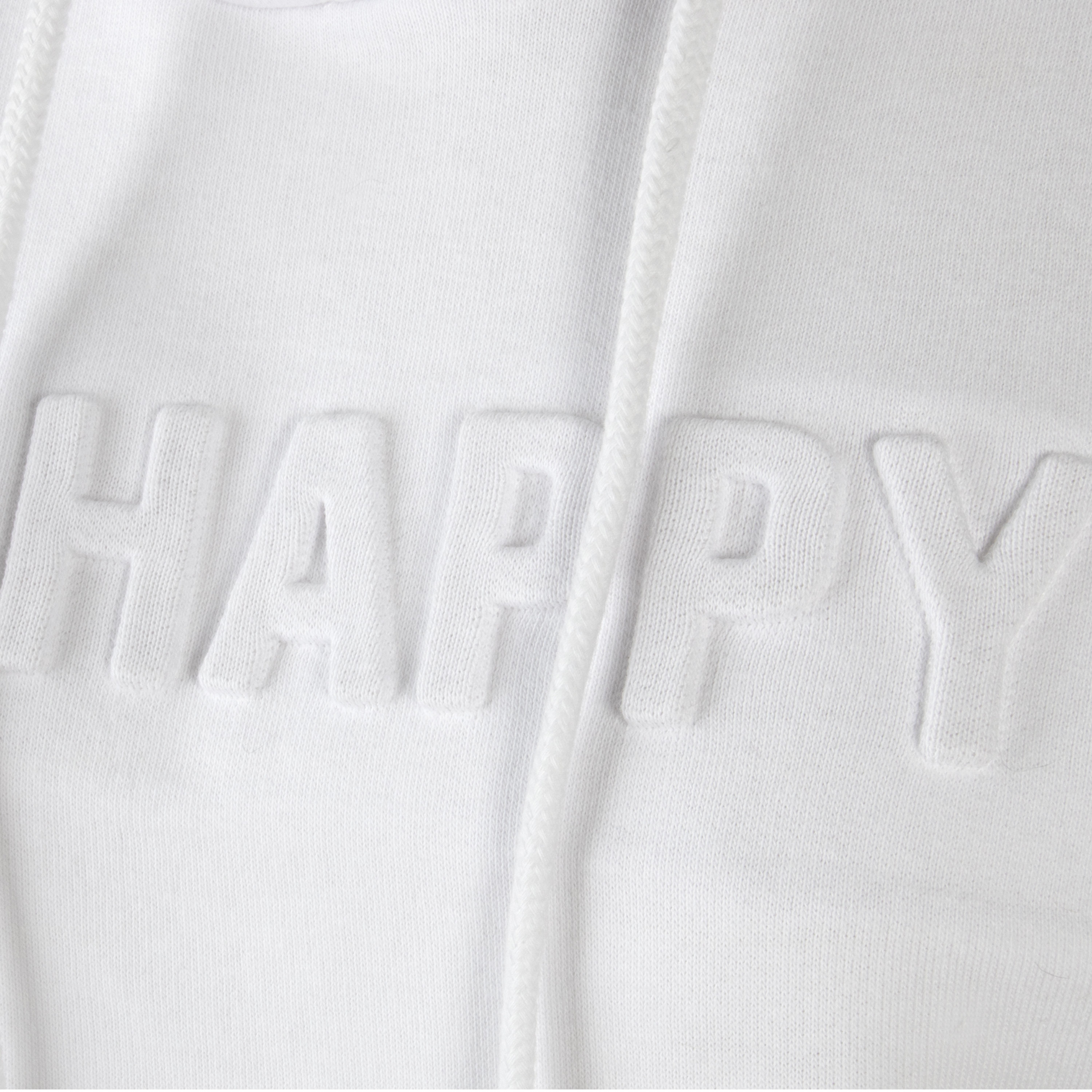 Damen Hoody Be Happy Detailansicht Damen Hoody Be Happy in weiß