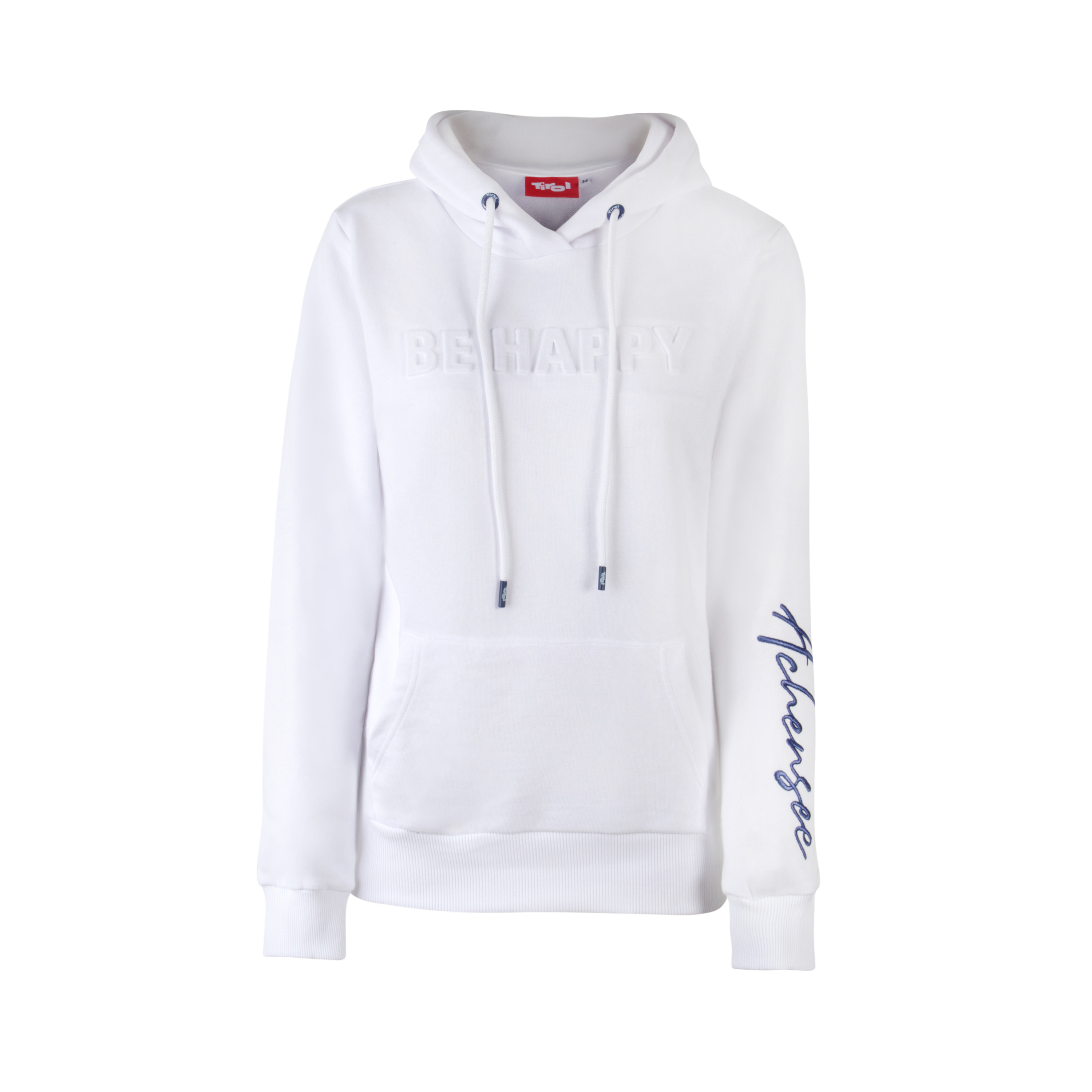 Damen Hoody Be Happy in weiß