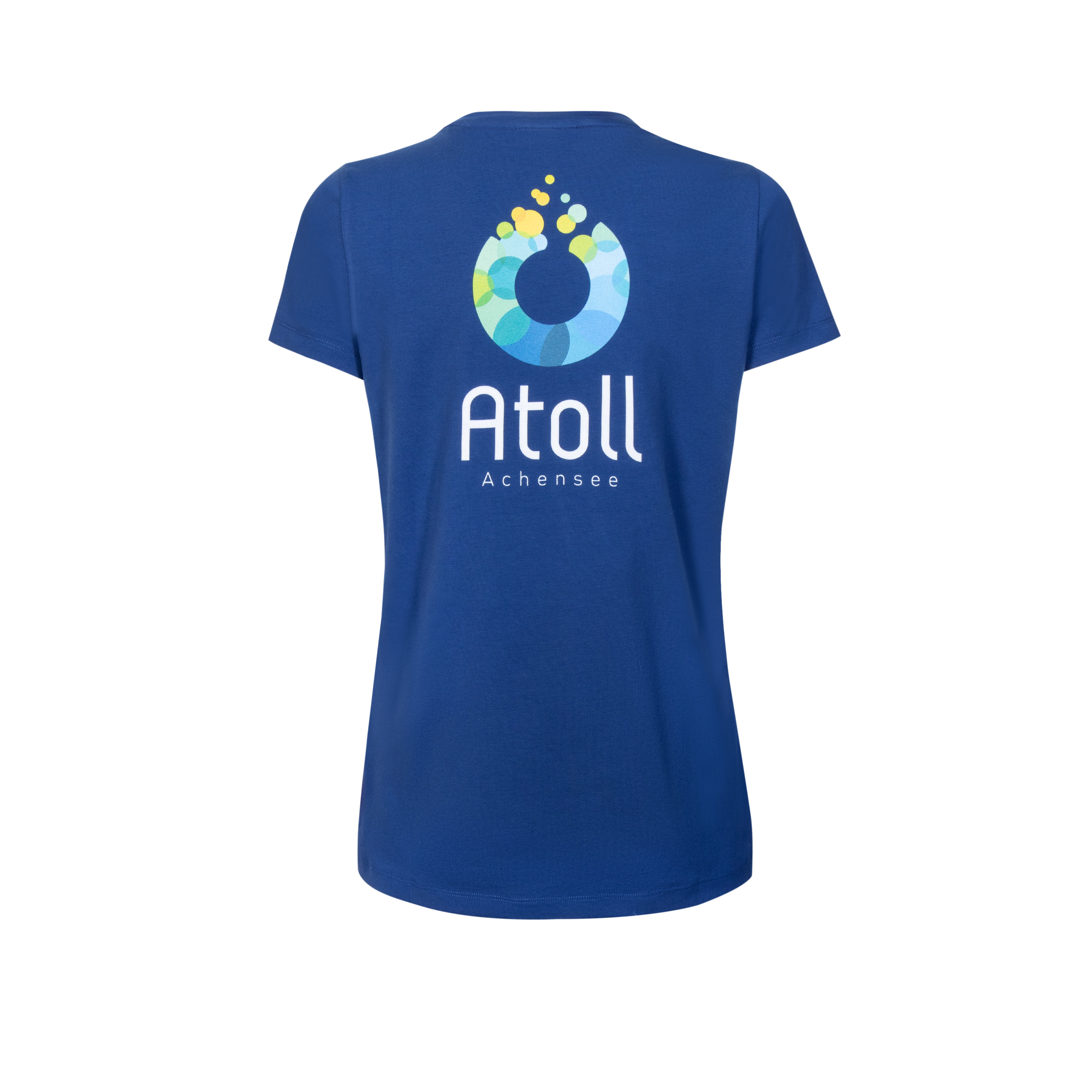 Damen T-shirt Atoll in Blau Rückseite Damen T-Shirt "Atoll Achensee"