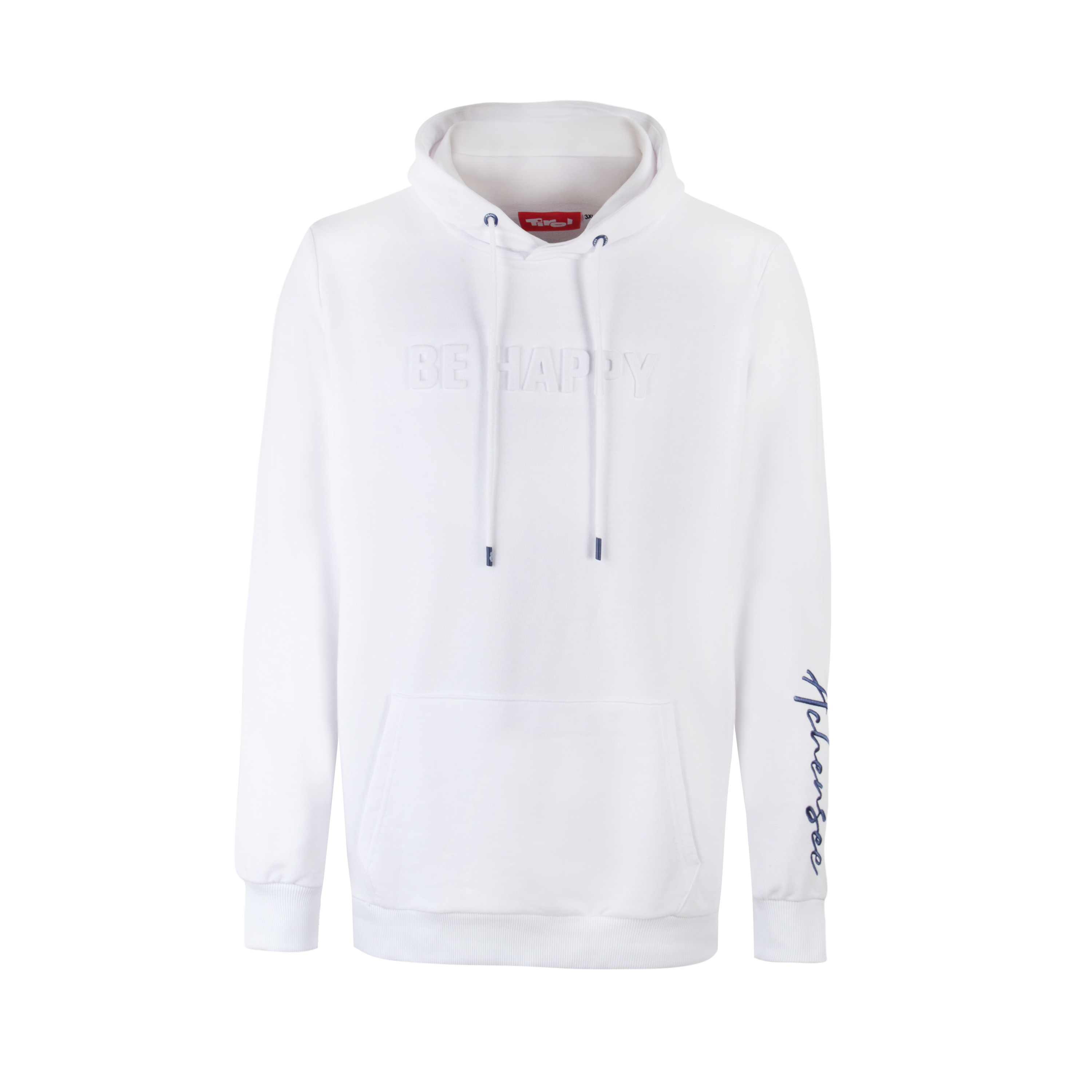 Herren Hoody Be Happy in weiß