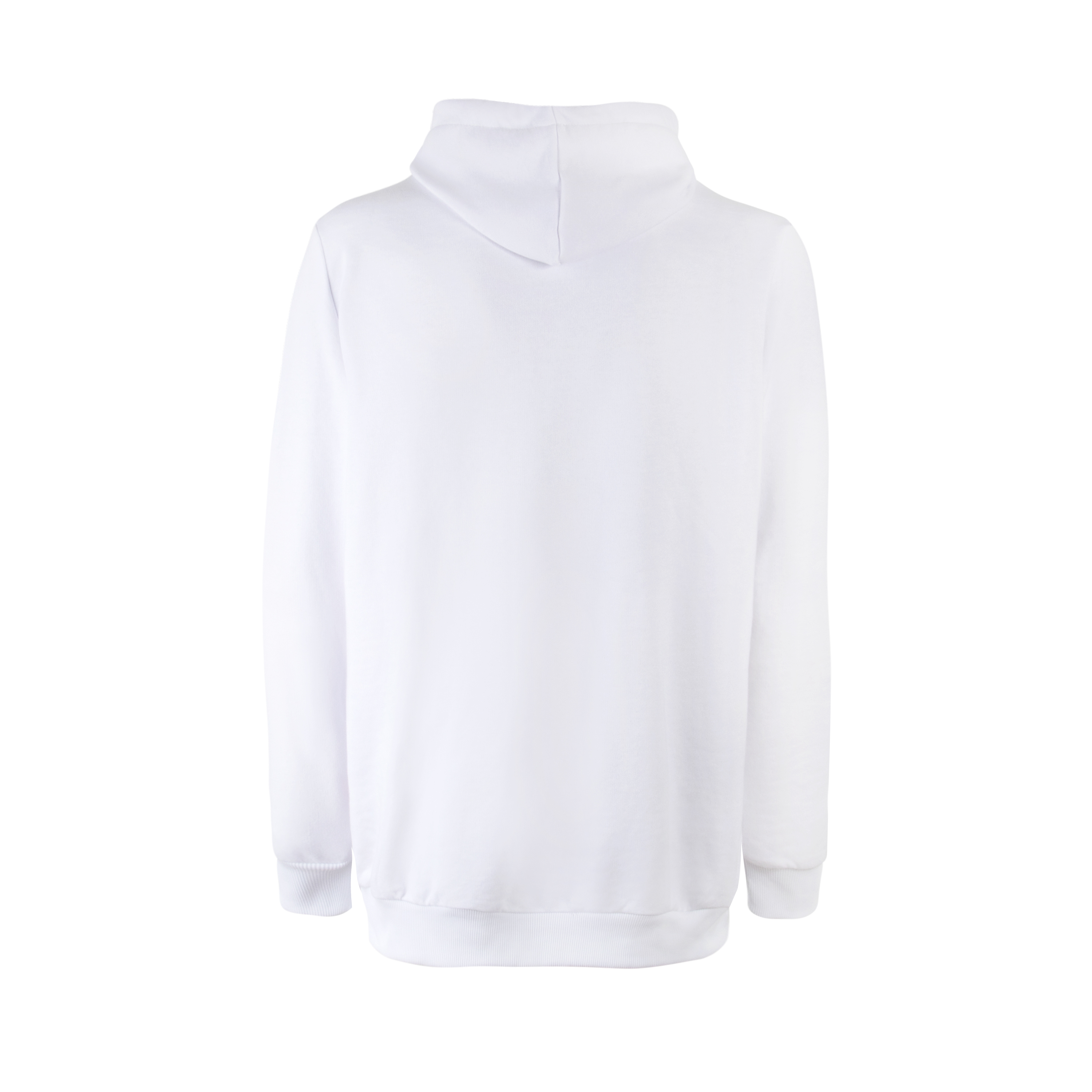 Herren Hoody Be Happy in weiß Rückseite Herren Hoody Be Happy in weiß