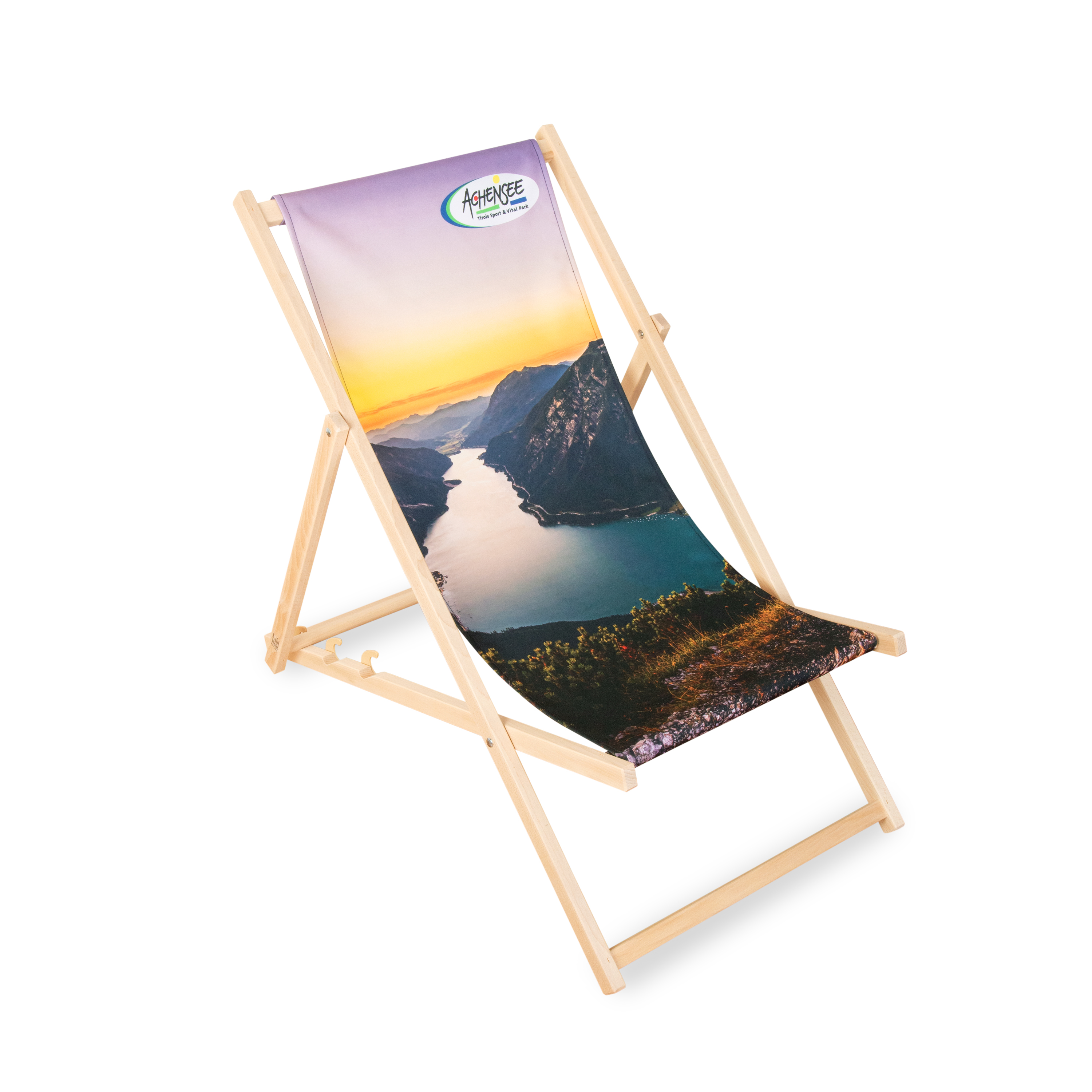 Liegestuhl mit Achensee-Motiv