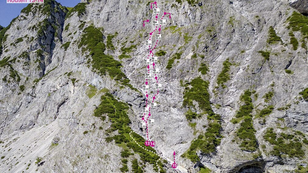 Topo: Gramai Routen 13-14
