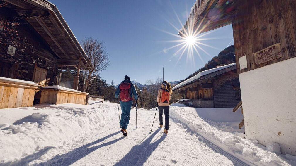 mountain hut Gern Alm in winter