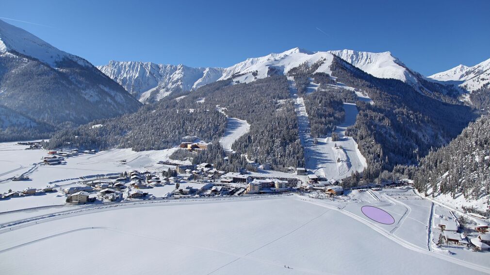 Winter Landeplatz für Paragleiter bei der Seealm in Achenkirch