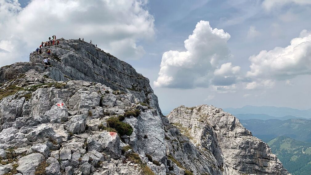view to the two summits of the Guffert