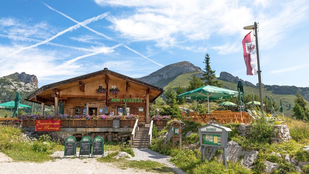 on the Rofan there are a few huts where you can stop for refreshments, one is the Almstüberl