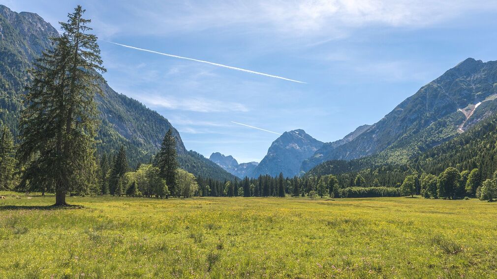 Beginn Karwendeltäler (Naturpark Karwendel) in Pertisau - Blick ins Falzthurntal