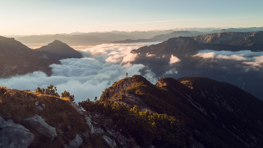 Der Weg zur Seebergspitze im Karwendelgebirge ermöglicht zahlreiche und atemberaubende Ausblicke.