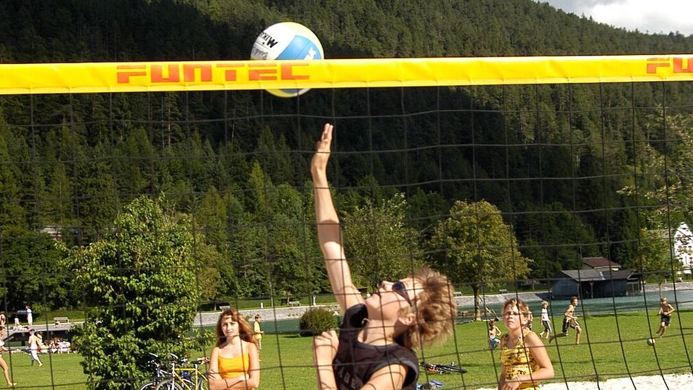 Children clearly enjoy themselves at the playground by the lake in Achenkirch.