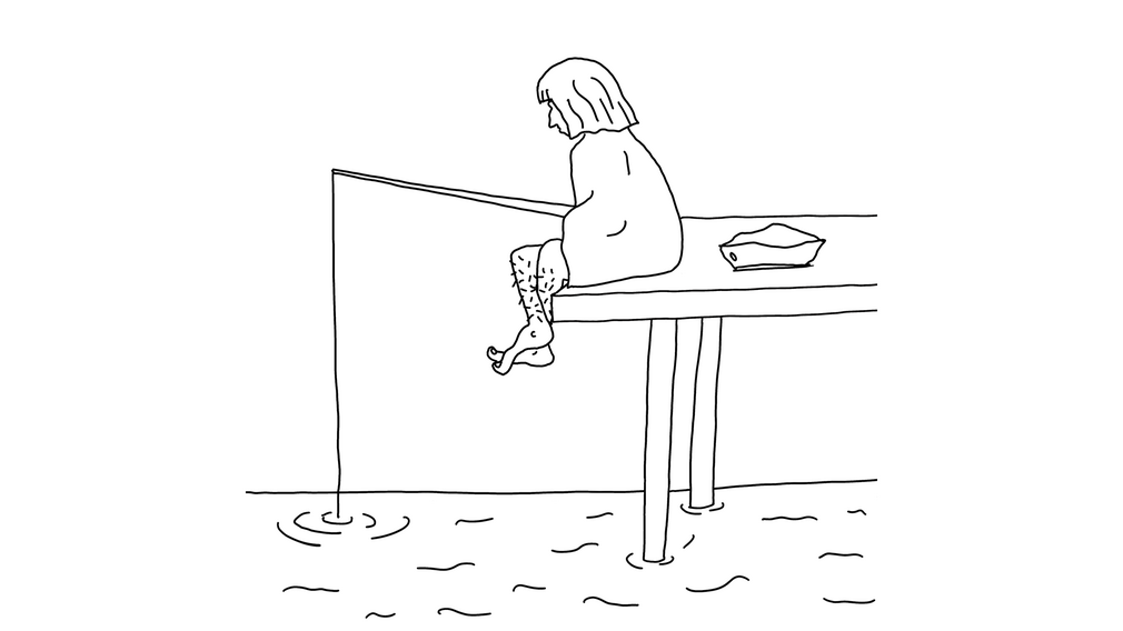 Emperor Maximilian I fishing at lake Achensee