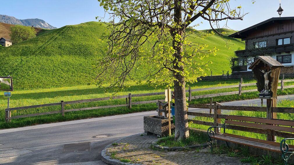 Brunnen gegenüber Hausnummer "Dorf 84" in Wiesing